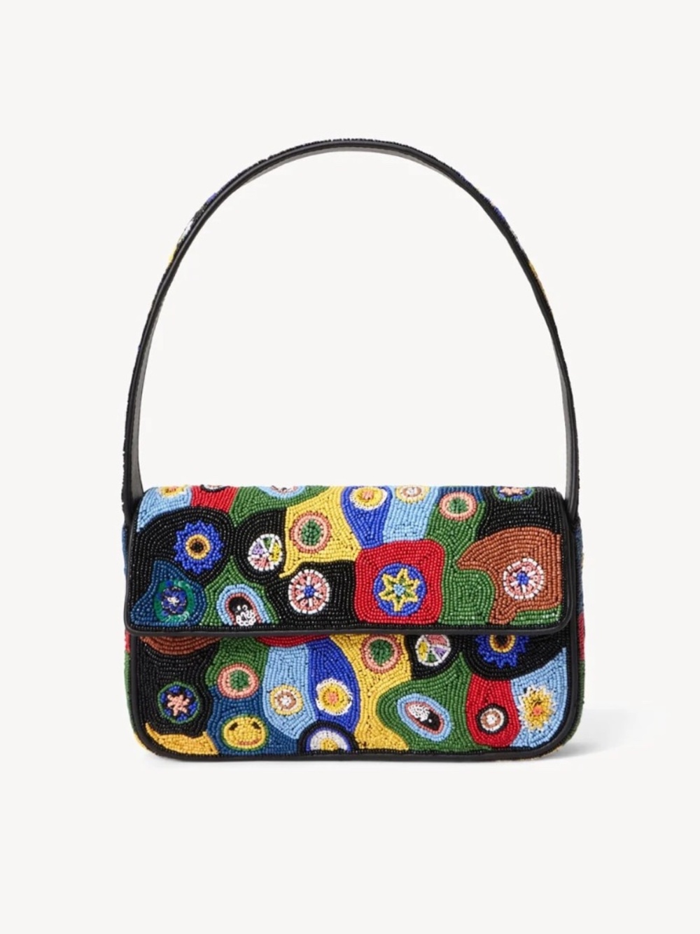 Staud Tommy Beaded Bag in Black Millefiori - Picture 1 of 12
